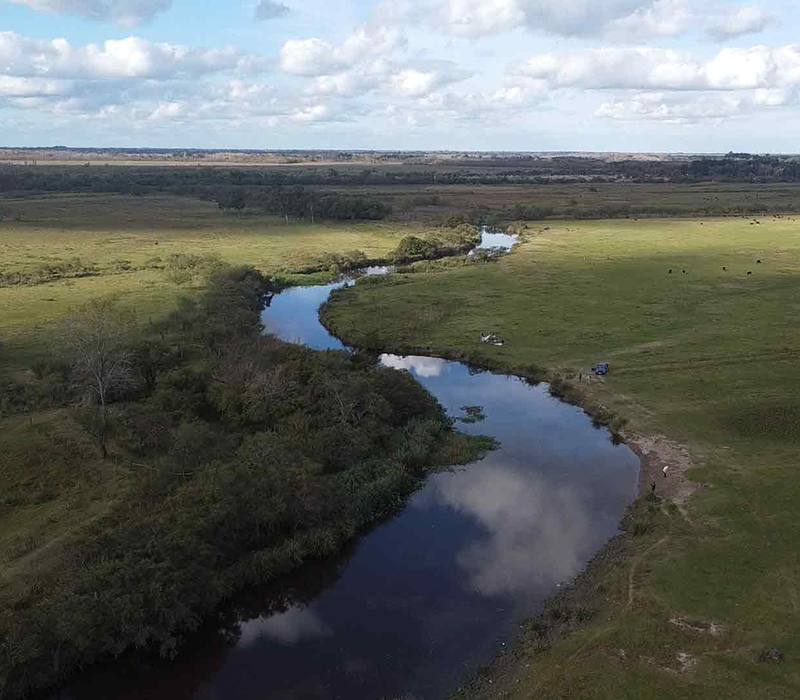 El area de Las Vizcacheras desde el aire
