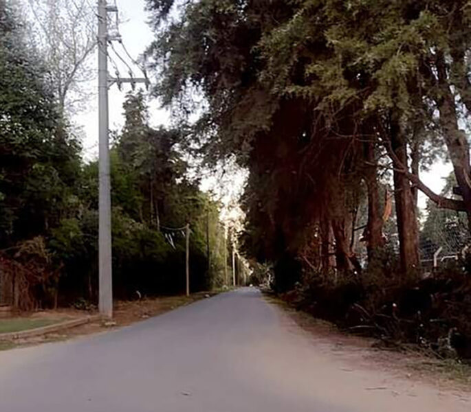 Calle Islandia, uno de los nuevos caminos asfaltados