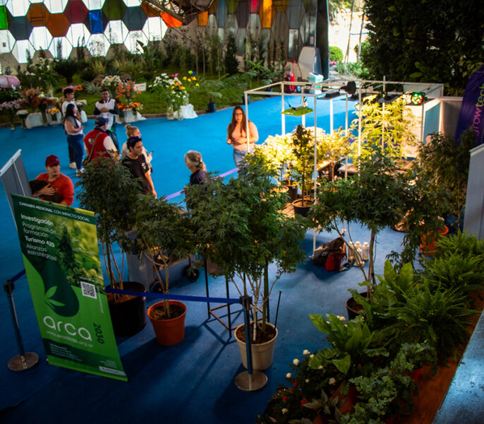 stand de cannabis en la Fiesta Nacional de la Flor